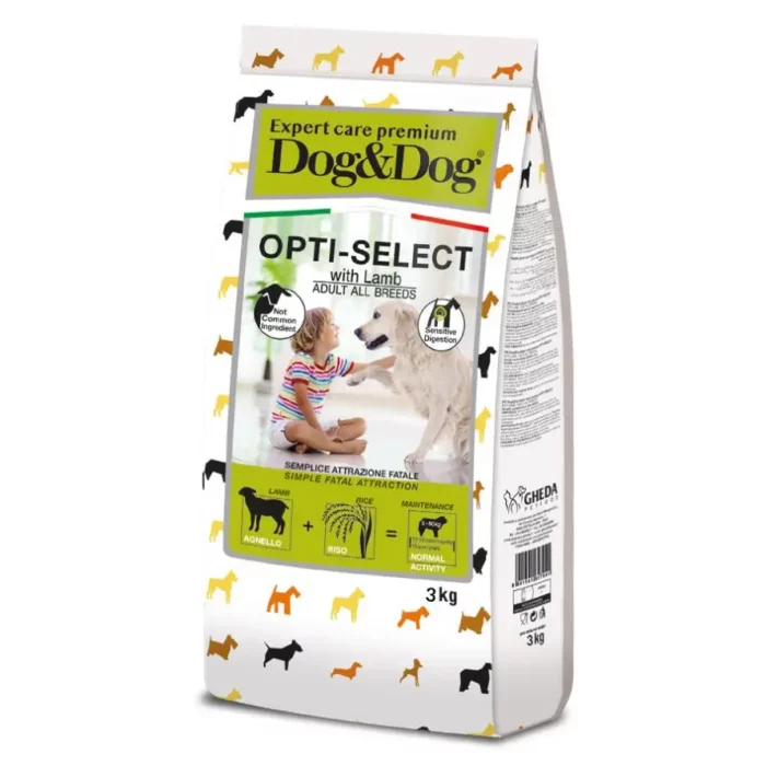 Корм для дорослих собак усіх порід Gheda Dog&Dog Expert Care Premium - Opti-Select з ягням