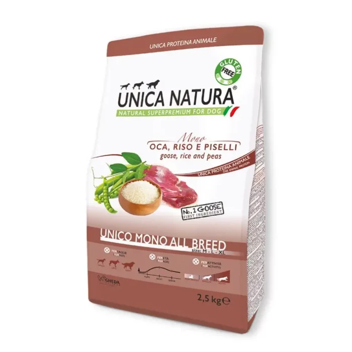 Сухий корм для собак усіх порід Unica Natura Unico All breed Mono - Goose з гусем