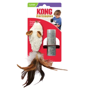 Іграшка для котів KONG Cat Refillables Feather Mouse з пір'ям і котячою м'ятою
