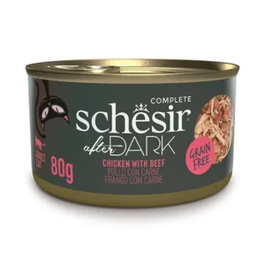 Вологий корм Schesir After Dark з куркою та яловичиною в бульйоні для котів, 80 г