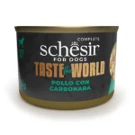 Вологий корм для дорослих собак Schesir Taste the World з куркою та карбонарою в бульйоні, 150г