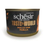 Вологий корм для дорослих собак Schesir Taste the World з куркою та паельєю в бульйоні, 150г