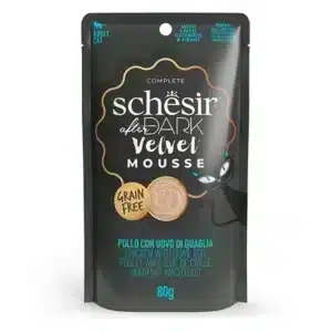 Вологий корм Schesir After Dark мус з куркою і перепелиним яйцем для котів, 80 г