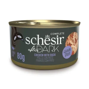 Вологий корм Schesir After Dark з куркою та качкою в бульйоні для котів, 80 г