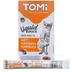 Жидкое лакомство для кошек TOMi Liquid Snack Malt & Hairball для выведения шерсти с солодом 15 г