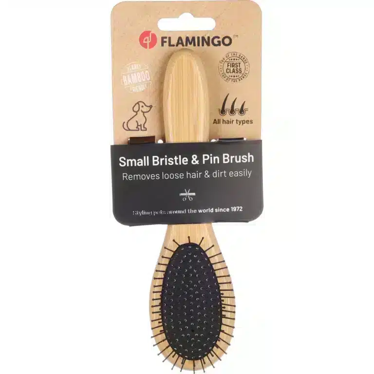 Щітка двостороння Flamingo Bamboo 2в1 для собак
