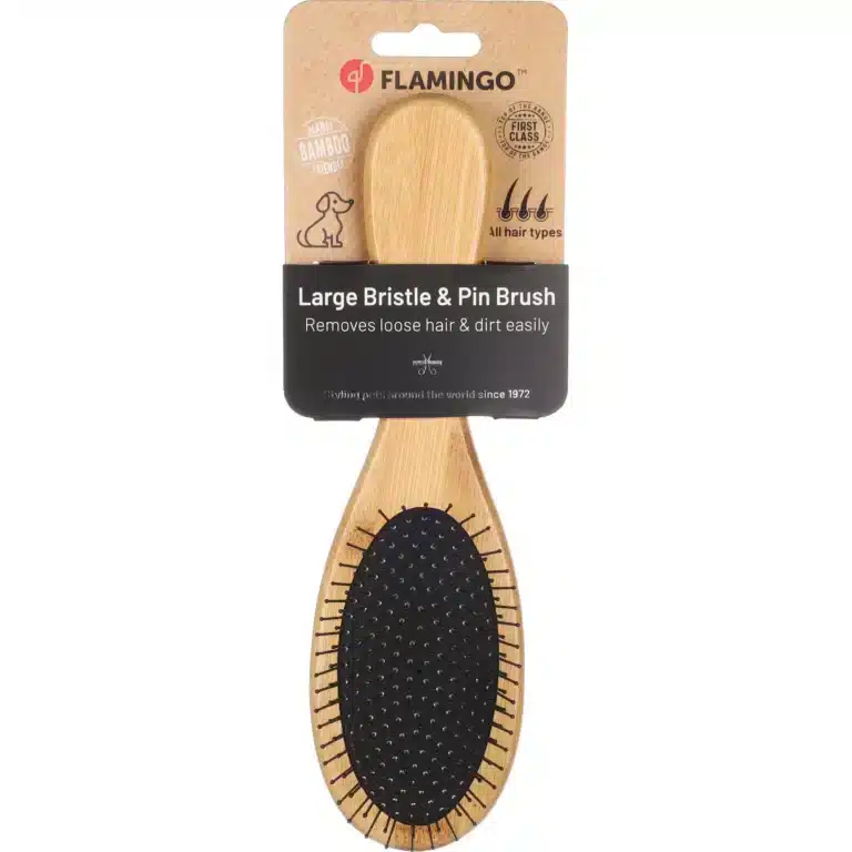 Щітка двостороння Flamingo Bamboo 2в1 для собак