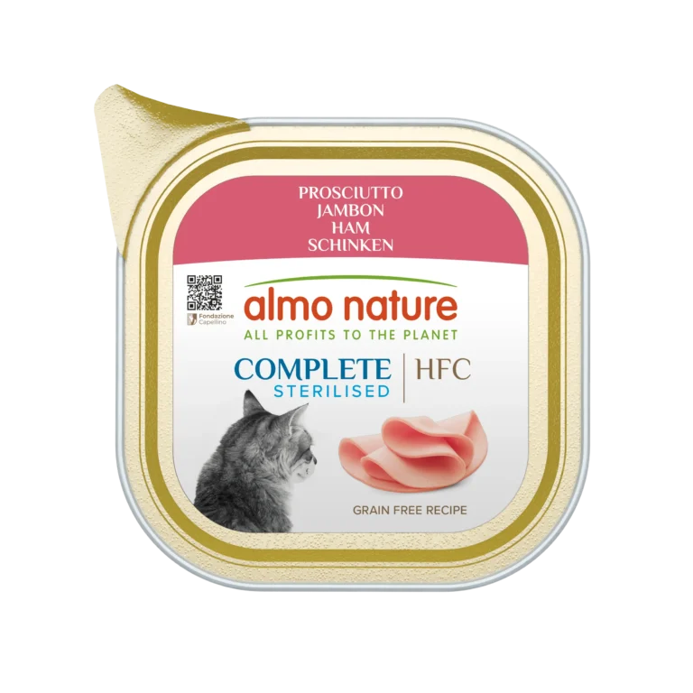 Вологий корм Almo Nature HFC Cat Complete Sterilised з шинкою для котів, 85 г