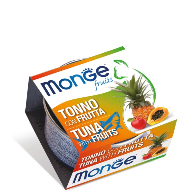 Вологий корм Monge Fruits з тунцем і фруктами для котів, 80 г