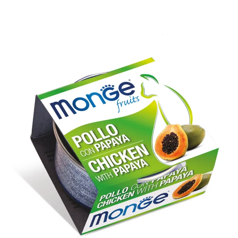 Вологий корм Monge Fruits з куркою і папаєю для котів, 80 г