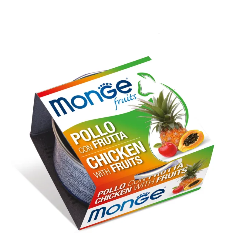 Вологий корм для дорослих котів Monge Fruits з куркою і фруктами, 80 г
