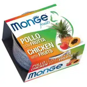 Вологий корм для дорослих котів Monge Fruits з куркою і фруктами, 80 г