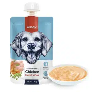 Вологий корм Wanpy крем-пюре з куркою і морквою для собак, 90 г