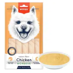 Ласощі Wanpy Creamy Lickable Treat крем з куркою і сиром для собак, 5×14 г