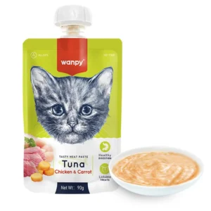 Вологий корм Wanpy крем-пюре з тунцем і куркою для котів, 90 г