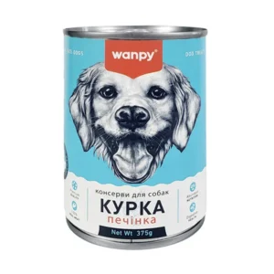 Вологий корм Wanpy паштет з куркою і печінкою для собак, 375 г