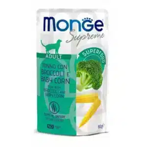 Вологий корм Monge Supreme з тунцем і брокколі для котів, 80 г