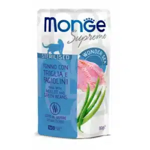 Вологий корм Monge Supreme з тунцем і кефаллю для стерил. котів, 80 г
