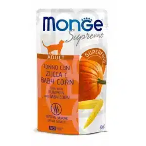 Вологий корм Monge Supreme з тунцем і гарбузом для котів, 80 г