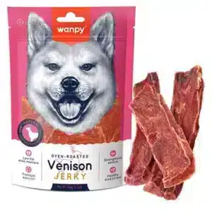 Ласощі Wanpy Venison Jerky слайси з в'яленою олениною і качкою для собак, 100 г