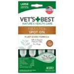 Краплі Vet's Best Flea+Tick Spot-on від бліх та кліщів для собак, 4 піпетки