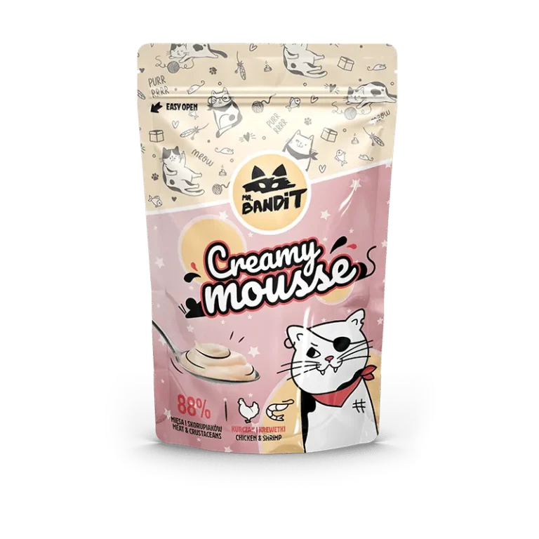 Ласощі для котів Вершковий Мус Mr. Bandit курка і креветки, 60 г