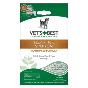 Краплі Vet's Best Flea+Tick Spot-on від бліх та кліщів для собак, 17,7 мл