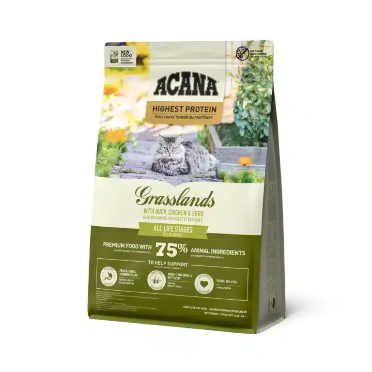 Корм для котів Acana Grasslands Cat, качка, курка, індичка, яйця, біла риба, печінка