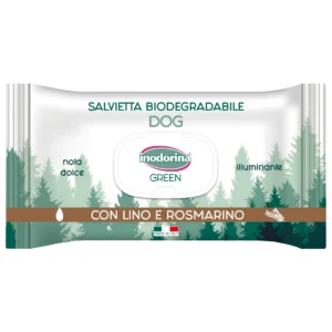 Вологі серветки Inodorina Green Illuminante з розмарином для собак, 30 шт