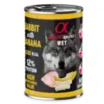 Влажный корм для взрослых собак Alpha Spirit с кроликом и бананом, 400г