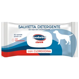 Очищаючі серветки Inodorina Clorex Salvietta з хлоргексидином для собак, 40 шт