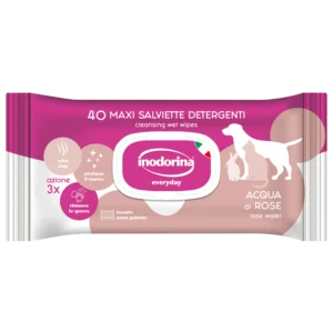 Серветки Inodorina EveryDay Acqua Rose з трояндовою водою для собак та котів, 40 шт