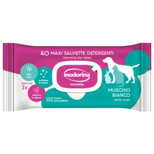 Очищаючі серветки Inodorina EveryDay Muschio Bianco з ароматом мускусу для собак та котів