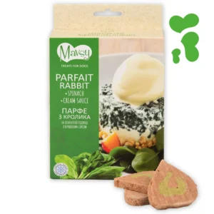 Ласощі Mavsy Freeze Dried парфе з кролика на шпинатній подушці для собак, 50 г