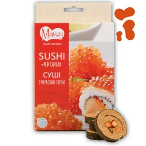 Ласощі Mavsy Freeze Dried суші з лосося з червоною ікрою для собак, 50 г