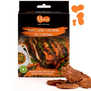 Ласощі Mavsy Refined Jerky чіпси з качки з насінням чіа та морквою для собак, 50 г