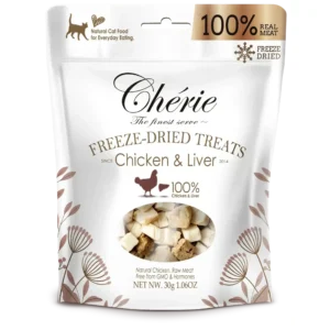 Ласощі Cherie Freeze Dried з куркою та курячою печінкою для котів, 30 г