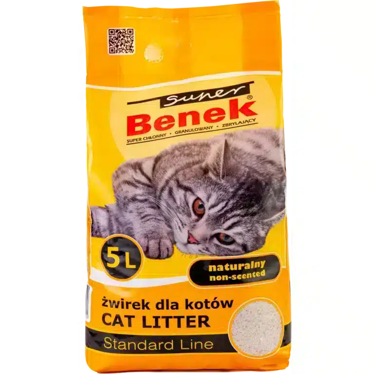 Наповнювач бентонітовий для котячих туалетів Super Benek Standard Naturalny Натуральний, 5л