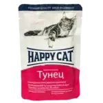 Вологий корм Happy Cat для котів у вигляді шматочків в желе з тунцем,100 г.