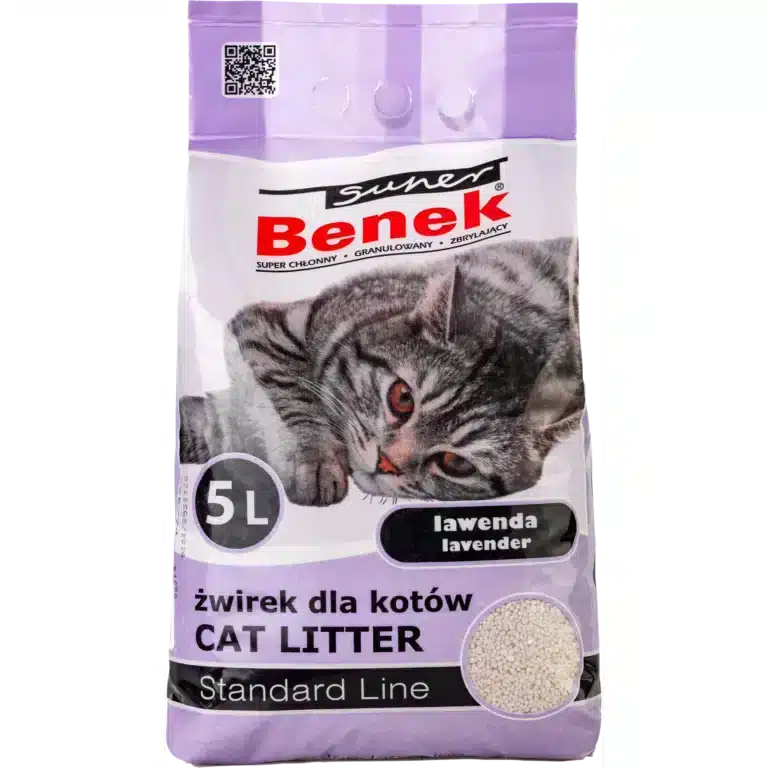 Наповнювач бентонітовий для котячих туалетів Super Benek Lawenda Standard Лаванда, 5л