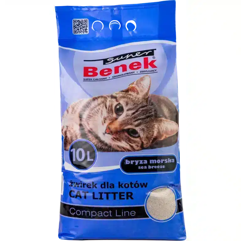 Наповнювач бентонітовий для котячих туалетів Super Benek Compact.Zap.Bryza Morska Морський бриз 10л