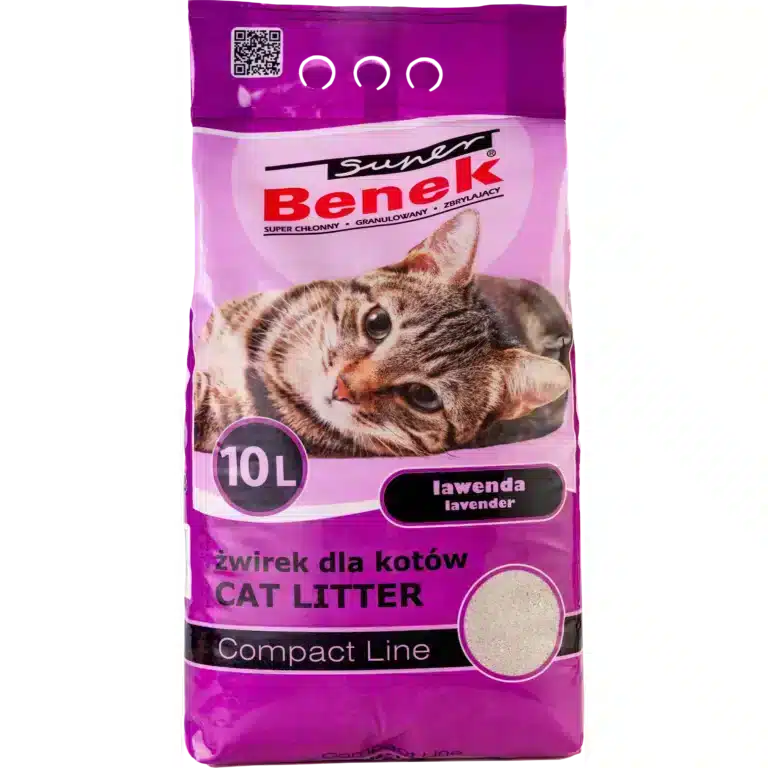 Наповнювач бентонітовий для котячих туалетів Super Benek Compact Lawenda Лаванда 10л