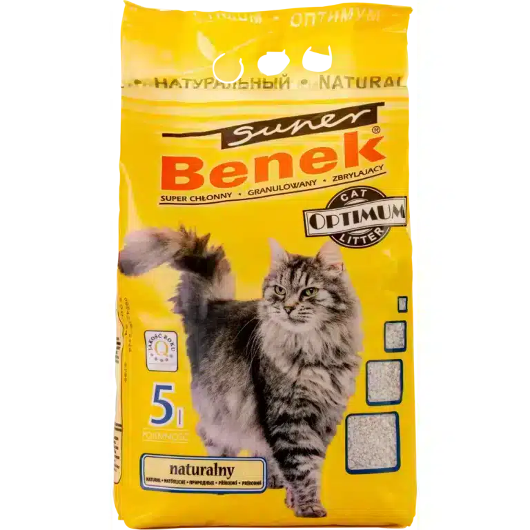 Наповнювач бентонітовий для котячих туалетів Super Benek Optimum Натуральний 5л