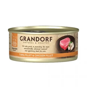 Вологий корм Grandorf Tuna & Chicken Fillet з тунцем і куркою для котів, 70 г
