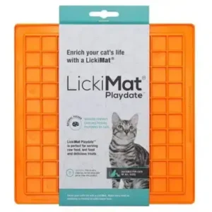Килимок LickiMat Playdate помаранчевий для котів, 20x20 см