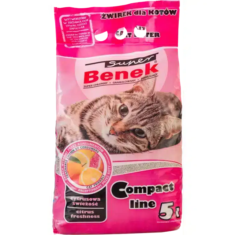 Наповнювач Super Benek Compact цитрусова свіжість для котів, 5 л