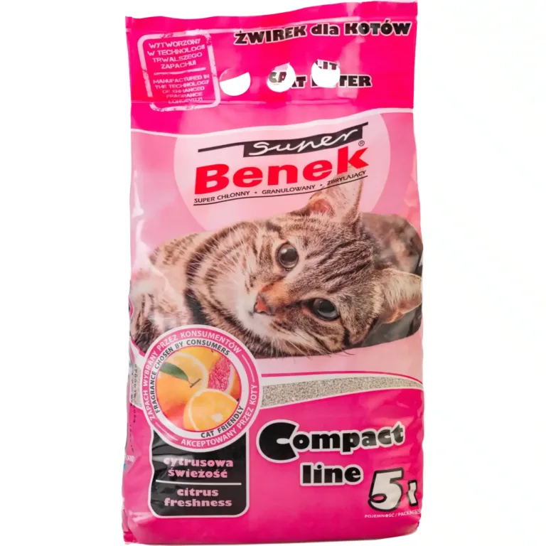 Наповнювач Super Benek Compact цитрусова свіжість для котів, 5 л