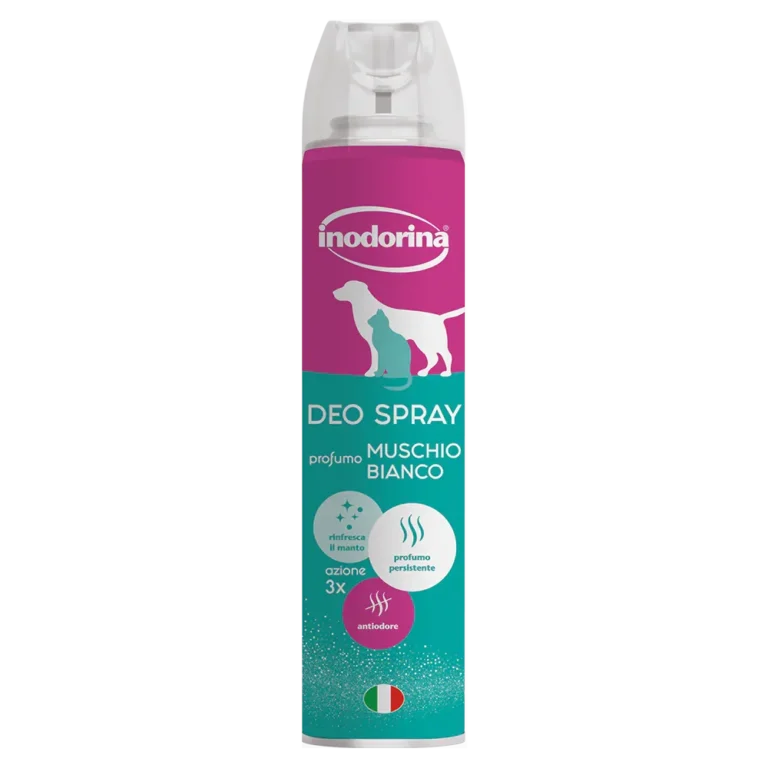 Дезодоруючий спрей для освіження шерсті собак і котів Inodorina Deo Spray Muschio з ароматом білого мускусу, 300 мл