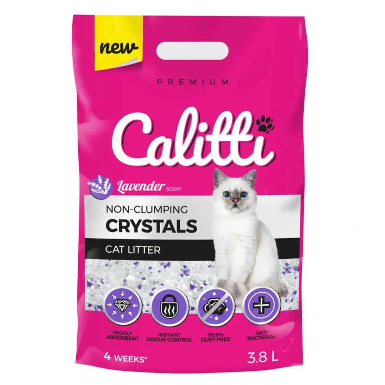 Наповнювач силікагель для котів Calitti CRYSTALS з лавандою, 3,8л