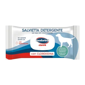 Вологі серветки Inodorina Clorex з ароматом білого мускусу для собак, 40 шт